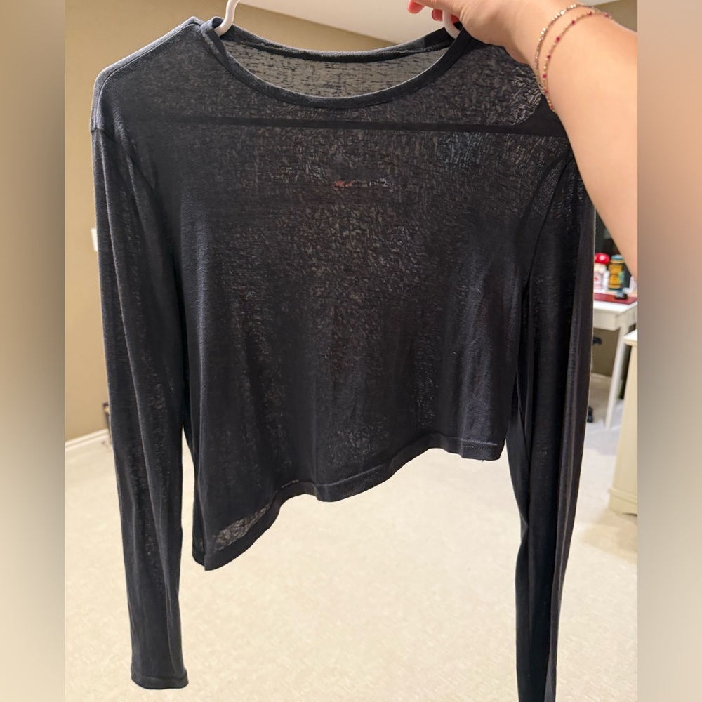 Elegant blue Sheer Women's Top